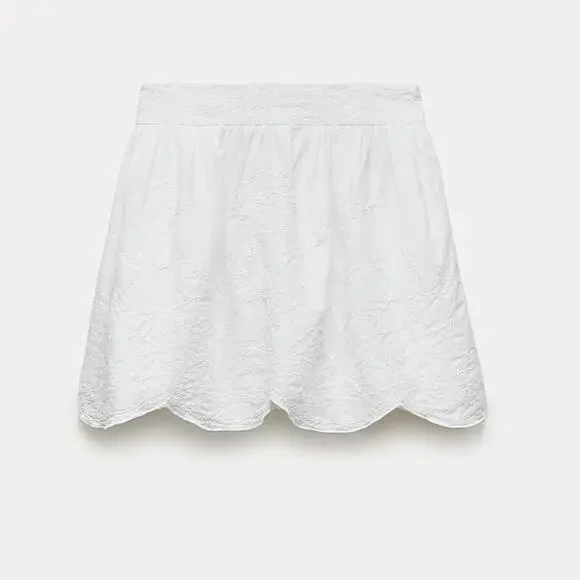 Zara ZW COLLECTION EMBROIDERED MINI SKIRT - Picture 4 of 11